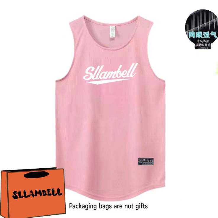 Letter print basketball quick drying mesh American training vest shooting summer loose round neck breathable and moisture absorbing sleeveless