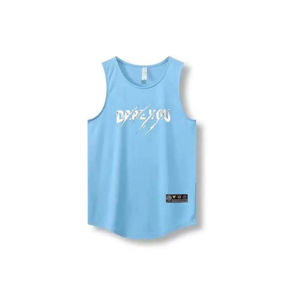 Letter print basketball quick drying mesh American training vest shooting summer loose round neck breathable and moisture absorbing sleeveless