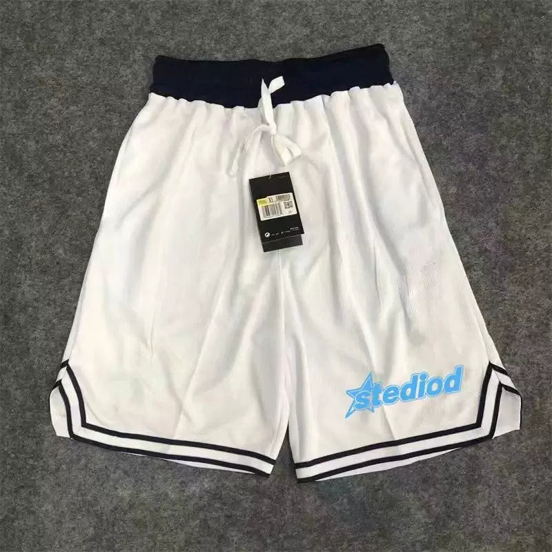 Basketball training quick drying American retro shorts, casual running shorts, fitness three quarter loose sports pants, four quarter pants