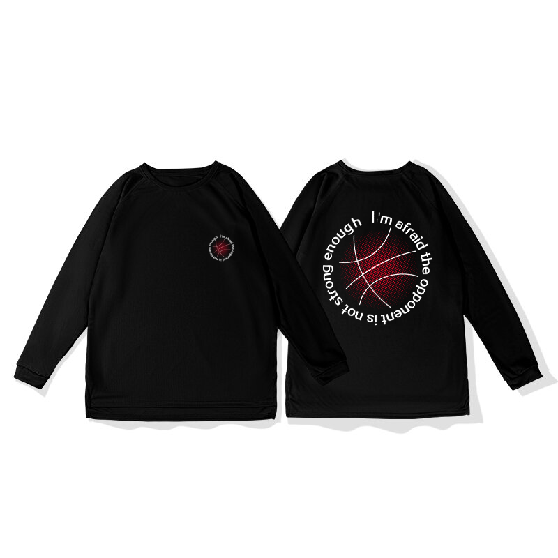 New Spring and Autumn [Sunset Basketball] Mesh Quick drying Sports Shoulder Long sleeved T-shirt for Men's Training American Shooting Suit