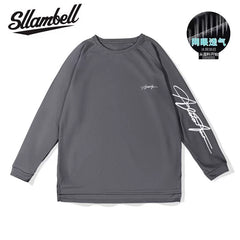 SLLAMBELL basketball quick drying long sleeved mesh sports t-shirt men's American English hip-hop street shooting suit patchwork
