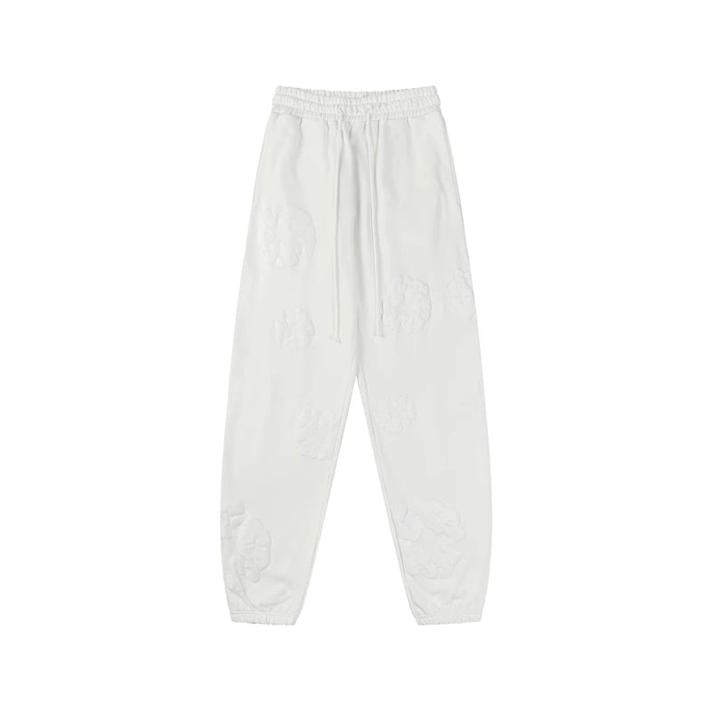 Denim Tears Cotton Wreath Graphic Sweatpants - White / Stealth Edition