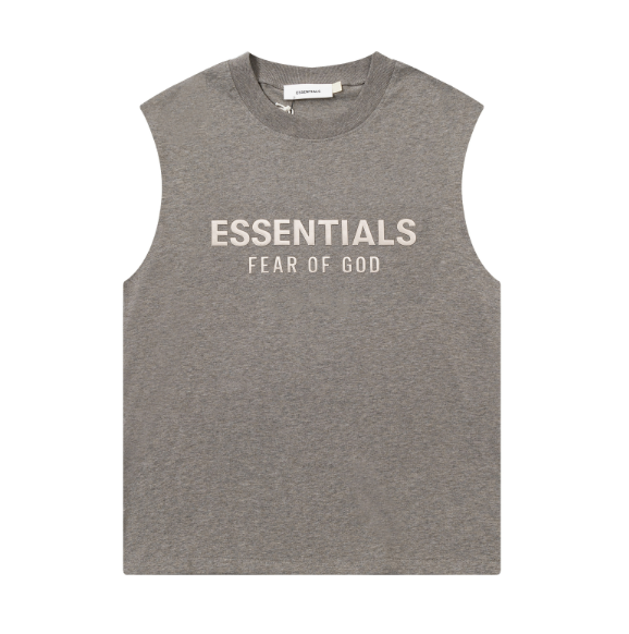 FOG Double Line ESSENTIALS Three Dimensional Letter Logo Summer Trendy High Street Loose Casual Sleeveless T-shirt Tank Top (31)