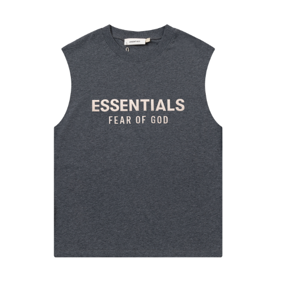 FOG Double Line ESSENTIALS Three Dimensional Letter Logo Summer Trendy High Street Loose Casual Sleeveless T-shirt Tank Top (32)