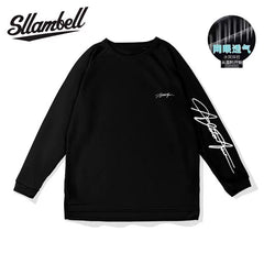 SLLAMBELL basketball quick drying long sleeved mesh sports t-shirt men's American English hip-hop street shooting suit patchwork