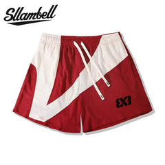 SLLAMBELL shorts 3X3 basketball pants summer loose fit American fashion brand training quick drying quarter pants men's sports pants