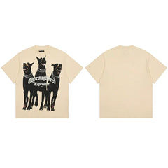 Represent "Thoroughbred" Doberman Graphic T-Shirt - Off-White