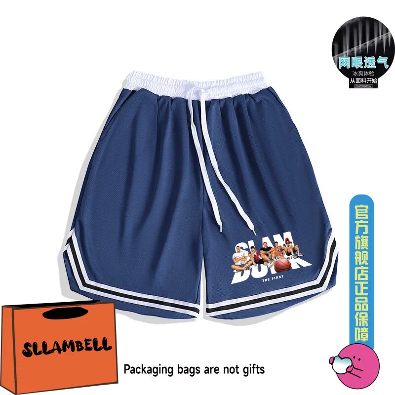 2025 Summer New American Sports Running Fitness Speed Drying Pants Mesh Breathable Basketball Pentagram Thin Men's Pants
