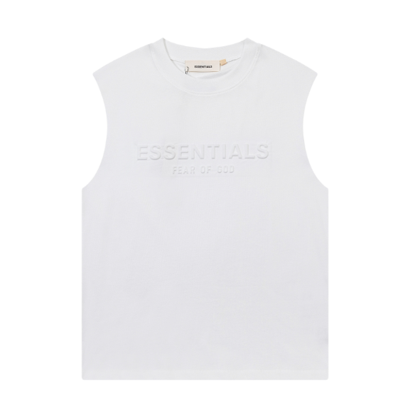 FOG Double Line ESSENTIALS Three Dimensional Letter Logo Summer Trendy High Street Loose Casual Sleeveless T-shirt Tank Top (9)