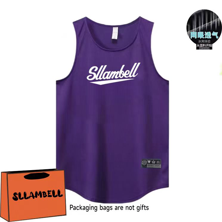 Letter print basketball quick drying mesh American training vest shooting summer loose round neck breathable and moisture absorbing sleeveless