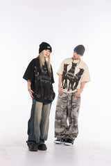 REPRESENT: A niche fashion brand, Vintage Doberman, shark distressed washed T-shirt, fog high street men's and women's short sleeved shirt