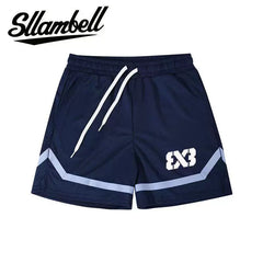 SLLAMBELL co branded 3 × 3 men's American basketball sport quick drying shorts, contrasting colors, not over the knee five quarter shorts, healthy