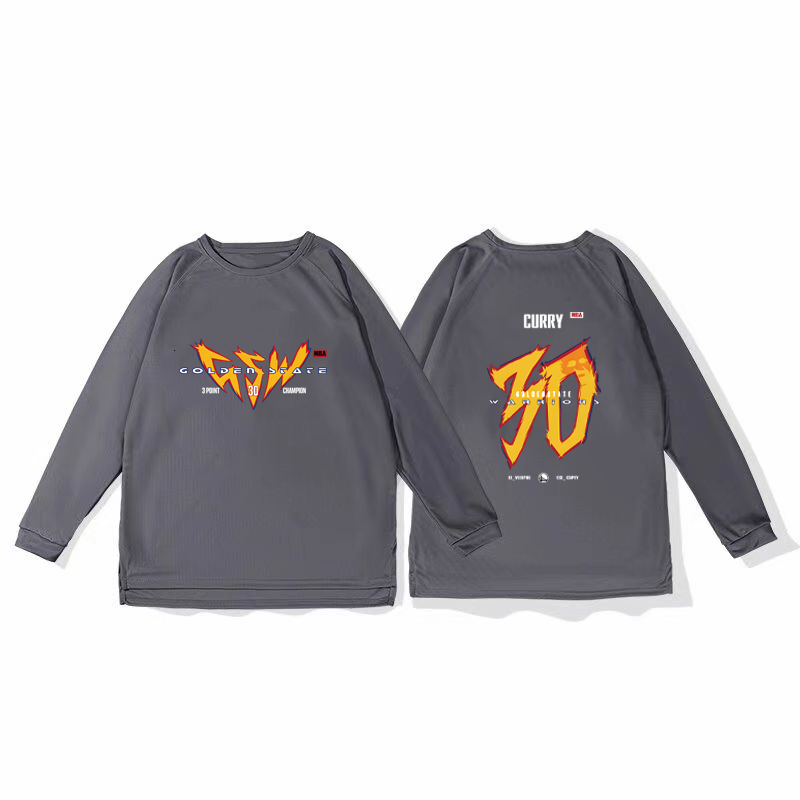 30 Curry basketball training uniform, quick drying sports top, autumn and winter running fitness hoodie, shooting suit, long sleeved loose fit