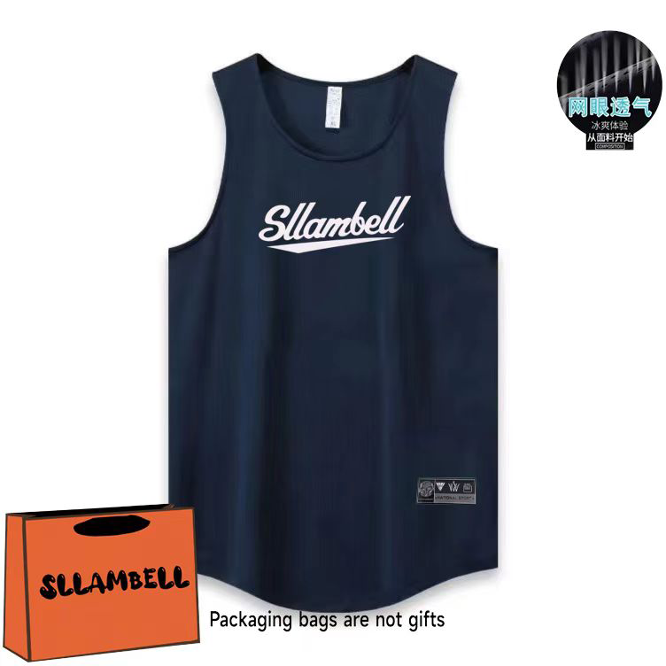 Letter print basketball quick drying mesh American training vest shooting summer loose round neck breathable and moisture absorbing sleeveless
