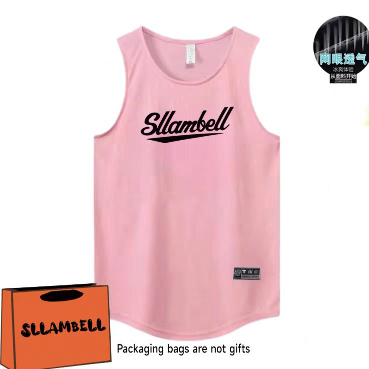 Letter print basketball quick drying mesh American training vest shooting summer loose round neck breathable and moisture absorbing sleeveless