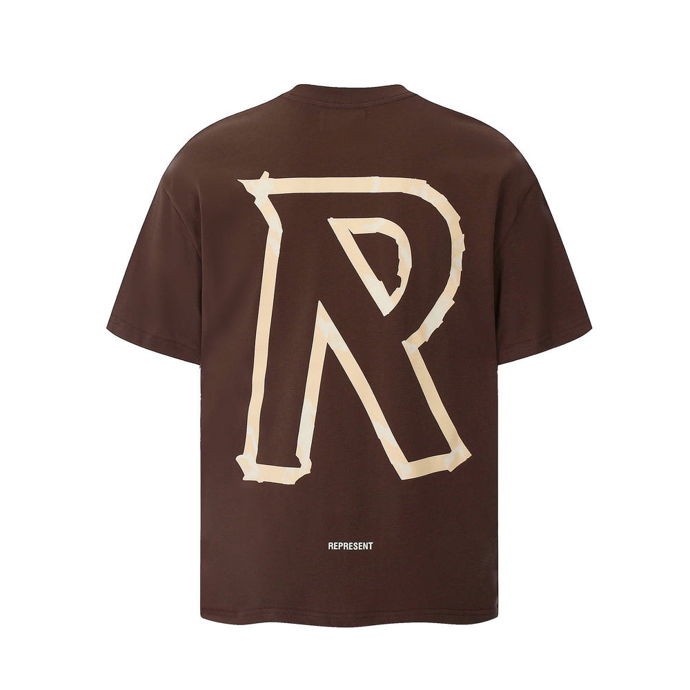 Representative letter R slogan short sleeved American niche fashion brand high street summer pure cotton loose fitting men's and women's T-shirt trend