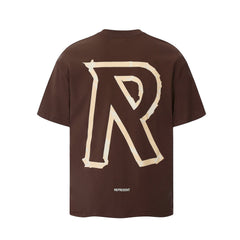 Representative letter R slogan short sleeved American niche fashion brand high street summer pure cotton loose fitting men's and women's T-shirt trend