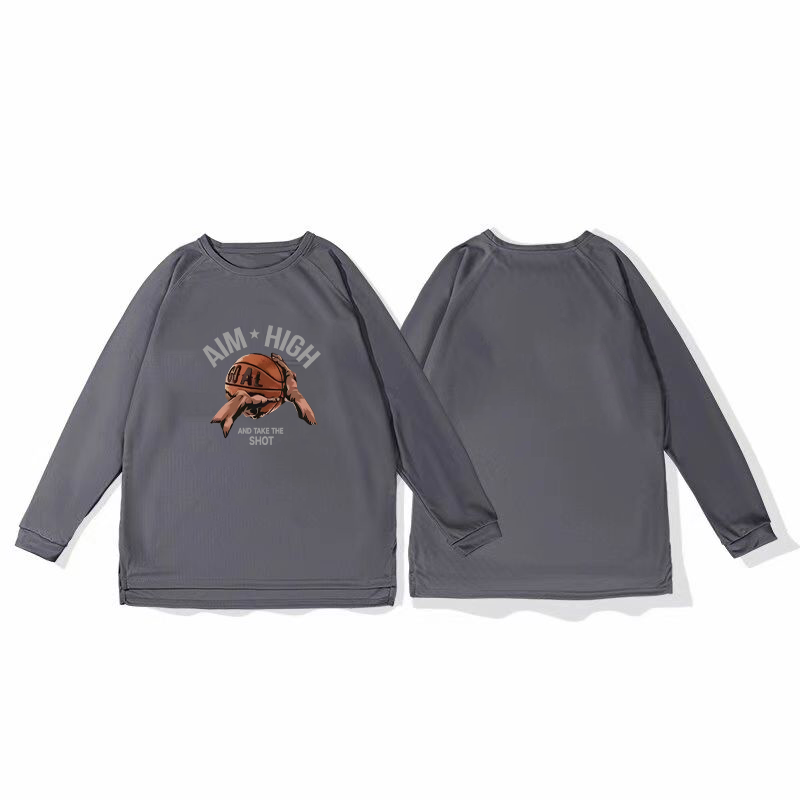 New 2025 mesh quick drying sports shoulder long sleeved T-shirt for men's training, American shooting suit, breathable running, autumn and winter