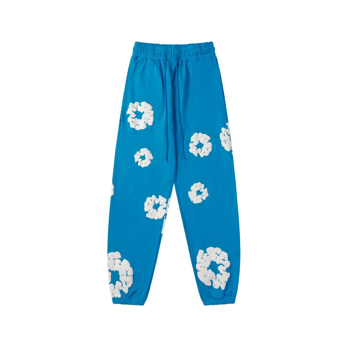 "Denim Tears" Blue Floral Pattern Oversized Sweatpants