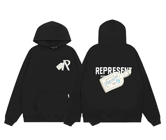 Represent Vintage Luggage Tag Graphic Hoodie - Black