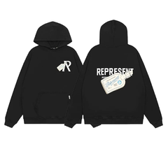 Represent Vintage Luggage Tag Graphic Hoodie - Black